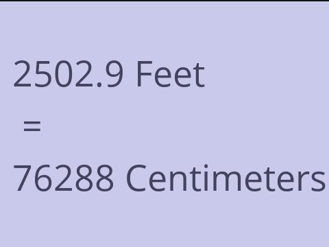 2502.9 FEET TO CM