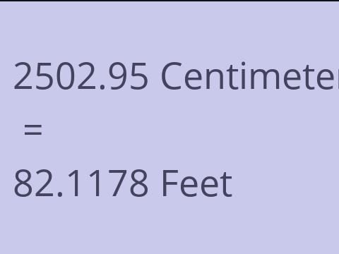 2502.95 CM TO FEET