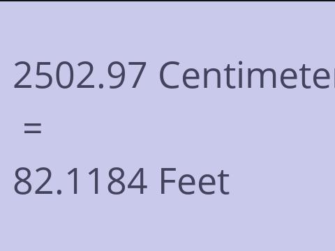2502.97 CM TO FEET