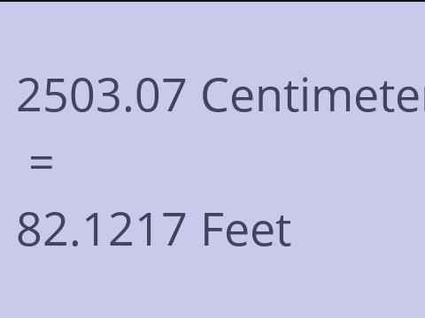 2503.07 CM TO FEET