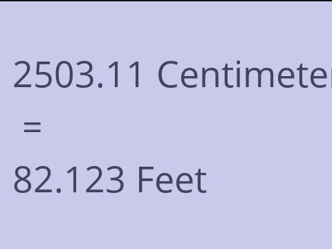 2503.11 CM TO FEET