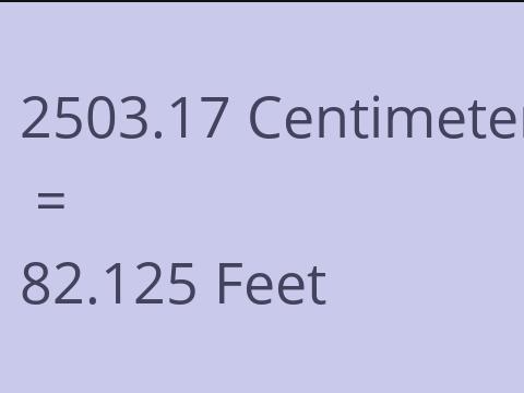 2503.17 CM TO FEET