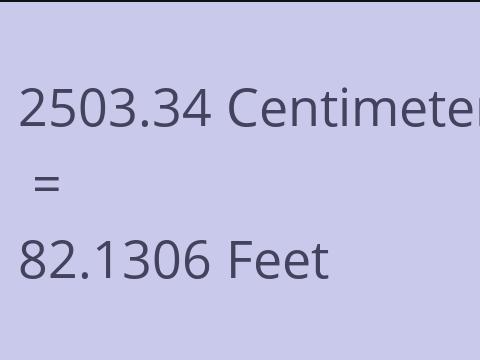 2503.34 CM TO FEET