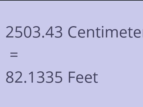 2503.43 CM TO FEET