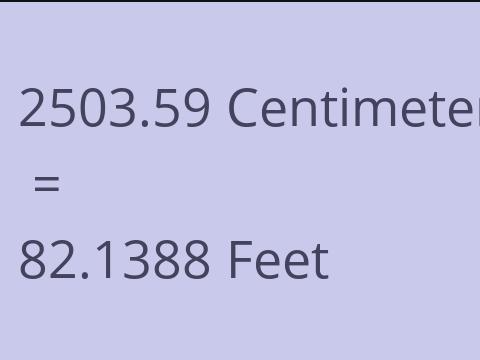 2503.59 CM TO FEET