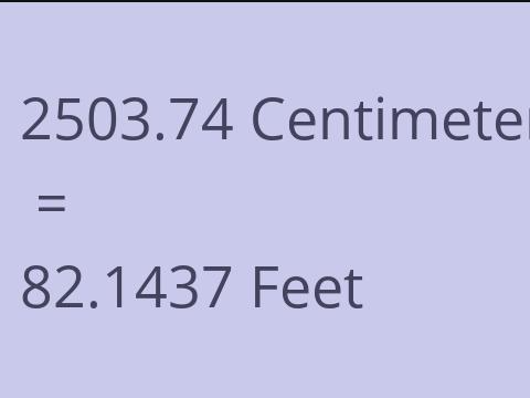 2503.74 CM TO FEET