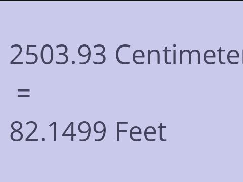 2503.93 CM TO FEET