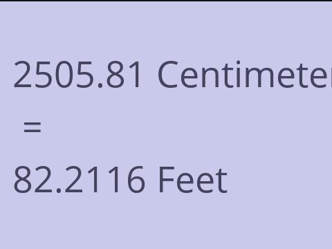 2505.81 CM TO FEET