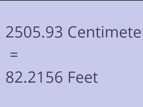 2505.93 CM TO FEET