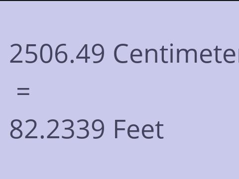 2506.49 CM TO FEET