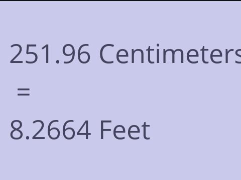 251.96 CM TO FEET