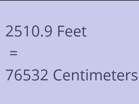 2510.9 FEET TO CM