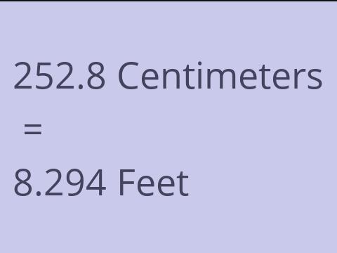 252.8 CM TO FEET