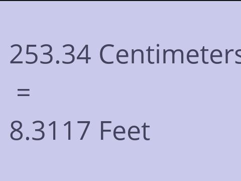 253.34 CM TO FEET