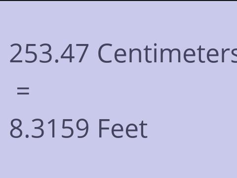 253.47 CM TO FEET