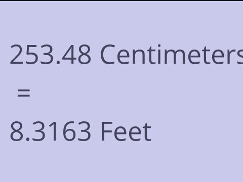 253.48 CM TO FEET