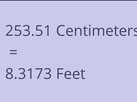 253.51 CM TO FEET