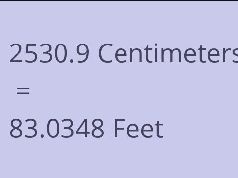 2530.9 CM TO FEET