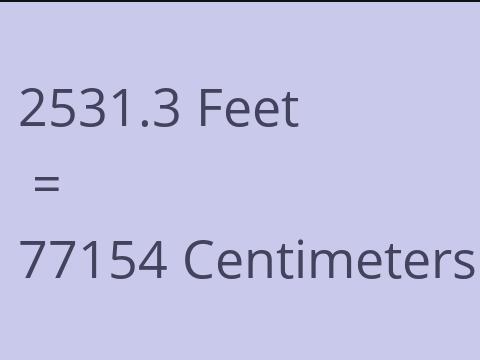 2531.3 FEET TO CM