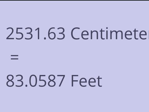2531.63 CM TO FEET