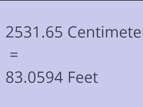 2531.65 CM TO FEET