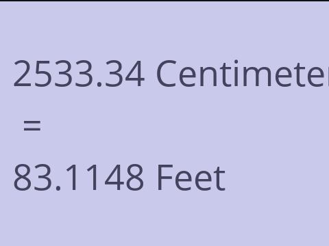 2533.34 CM TO FEET