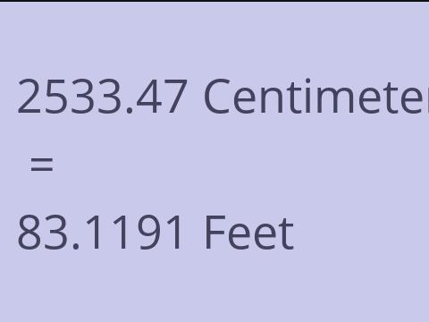 2533.47 CM TO FEET