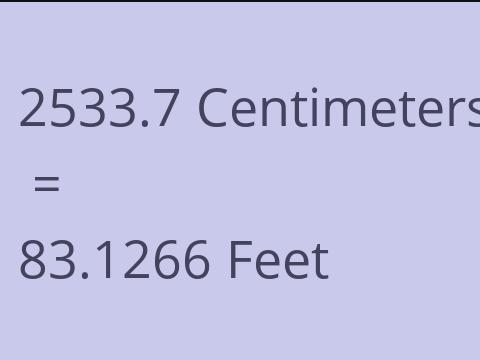 2533.7 CM TO FEET