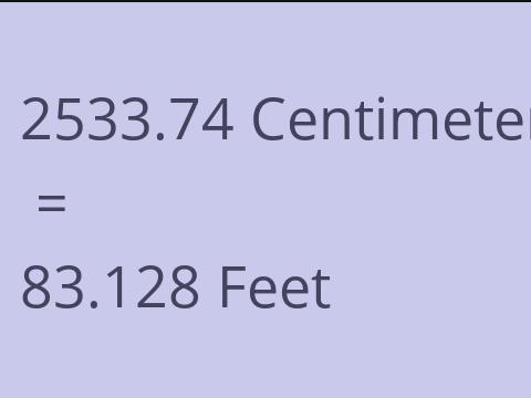 2533.74 CM TO FEET