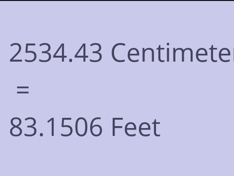 2534.43 CM TO FEET