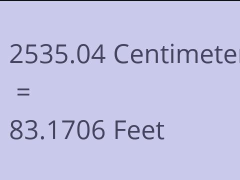 2535.04 CM TO FEET