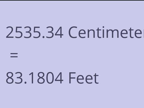 2535.34 CM TO FEET
