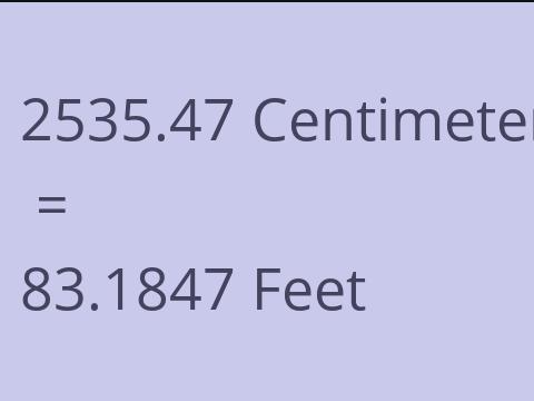 2535.47 CM TO FEET