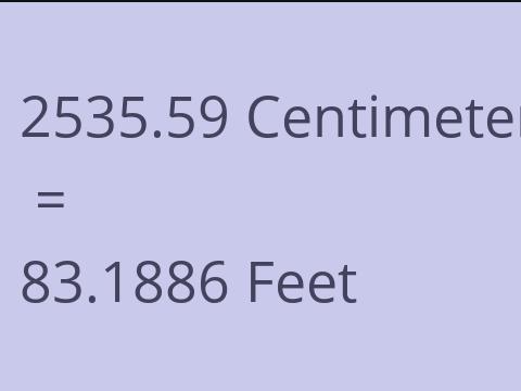 2535.59 CM TO FEET