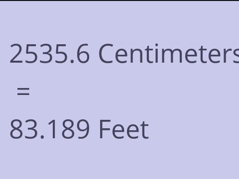 2535.6 CM TO FEET