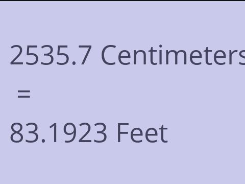 2535.7 CM TO FEET