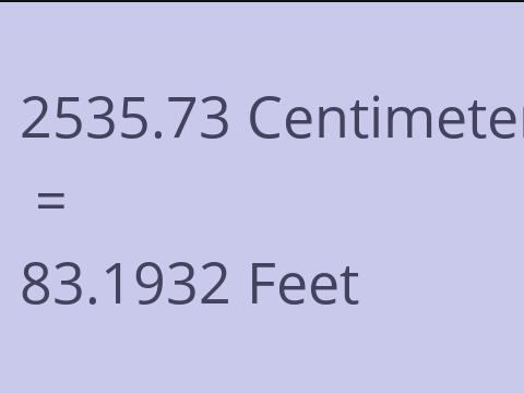 2535.73 CM TO FEET