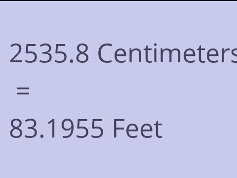 2535.8 CM TO FEET