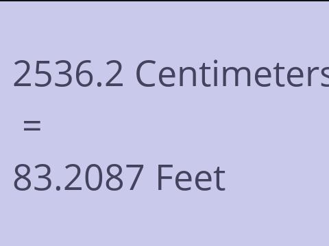 2536.2 CM TO FEET