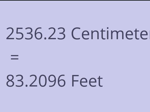 2536.23 CM TO FEET