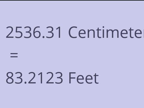 2536.31 CM TO FEET