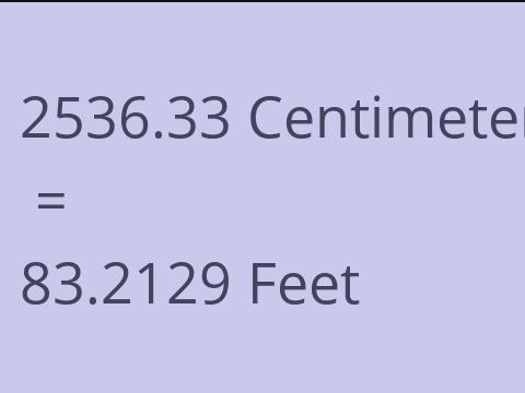 2536.33 CM TO FEET