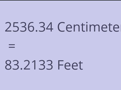 2536.34 CM TO FEET