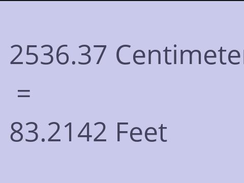 2536.37 CM TO FEET