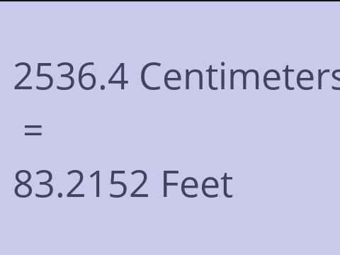 2536.4 CM TO FEET