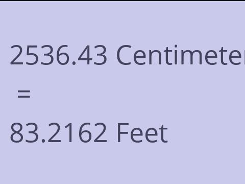 2536.43 CM TO FEET