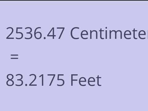 2536.47 CM TO FEET