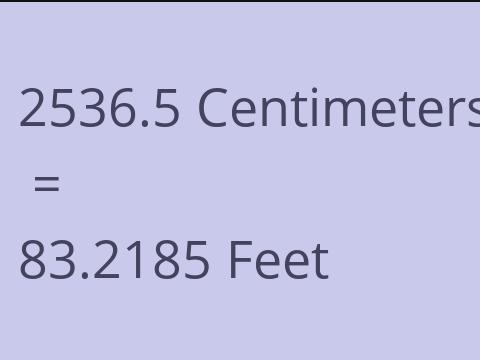 2536.5 CM TO FEET