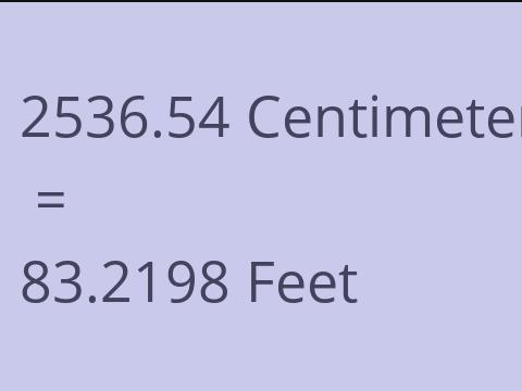 2536.54 CM TO FEET