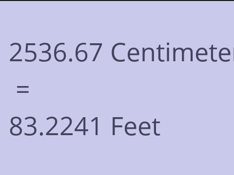 2536.67 CM TO FEET